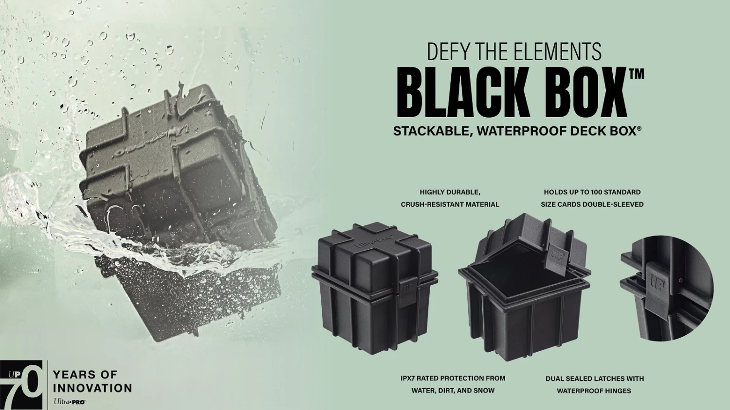 Ultra Pro Black Box - Stackable & Waterproof Deck Box 3 Ultra Pro Black Box - Stackable & Waterproof Deck Box