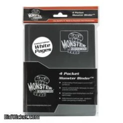 Monster Protectors 4-Pocket Binder - Matte Black W/ White Pages