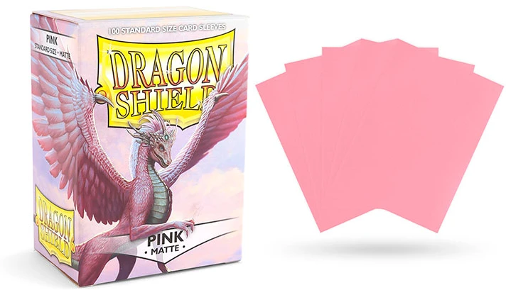 Dragon Shield Matte Standard-Size Sleeves - Pink - 100ct 3 Dragon Shield Matte Standard-Size Sleeves - Pink - 100ct
