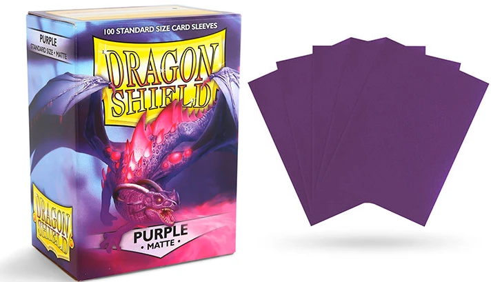 Dragon Shield Matte Standard-Size Sleeves - Purple - 100ct 3 Dragon Shield Matte Standard-Size Sleeves - Purple - 100ct