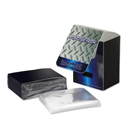 Max Protection Standard Size Shuffletech 100ct Black Sleeves + Deck Box + 100ct Perfect Fit Combo 3 Max Protection Standard Size Shuffletech 100ct Black Sleeves + Deck Box + 100ct Perfect Fit Combo
