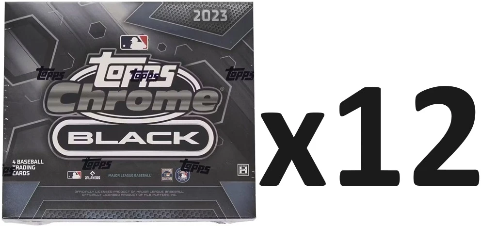 2023 Topps Chrome BLACK MLB Baseball Hobby 12-Box CASE 3 2023 Topps Chrome BLACK MLB Baseball Hobby 12-Box CASE