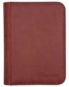 Ultra Pro Zippered Suede 4-Pocket PREMIUM Pro-Binder - Ruby
